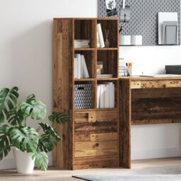 Berkfield Home Brown Shelving Unit Old wood Particle board Medium - thumbnail 1