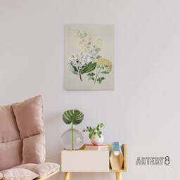 "Artery8 New Zealand Three Senecio Flower Species Featon Canvas Wall Art Print in Beige - Size: W12"" x H16""" - thumbnail 3
