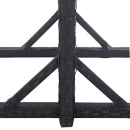 Berkfield Home Garden Table Black 110x53x72 cm Glass & Poly Rattan - Size: 110 x 53 x 72 cm - thumbnail 4