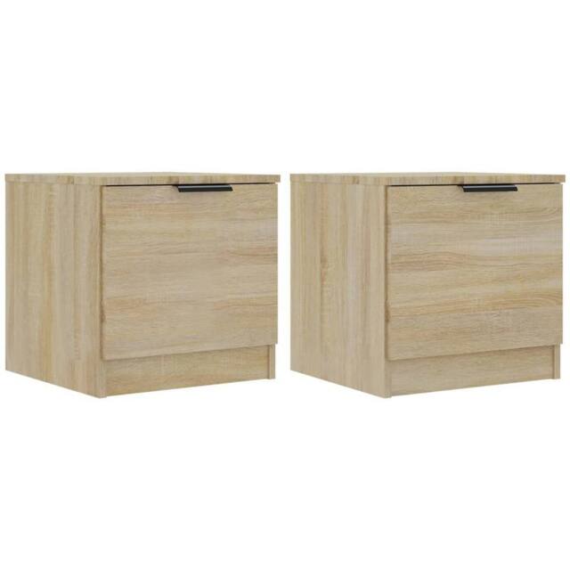 Berkfield Home Bedside Cabinets 2 pcs Sonoma Oak 40x39x40 cm in Tan - Size: 40 x 39 x 40 cm - image 1