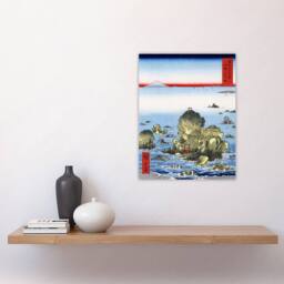 "Artery8 Futami Bay In Ise Province Retro Japan Wall Art Print Hiroshige in Blue - Size: W12"" x H16""" - thumbnail 4