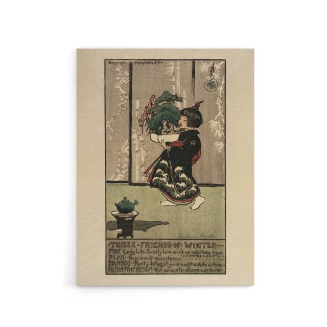 "Artery8 Helen Hyde Three Friends of Winter Tree List Canvas Wall Art Print - Size: W12"" x H16""" - image 1