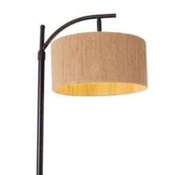 EONLION Rattan Shade Floor Lamp, Minimalist Standing Light in Black - thumbnail 5