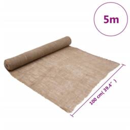 Berkfield Home Jute Roll 1x5 m 100% Jute 200 gsm in Natural - thumbnail 7