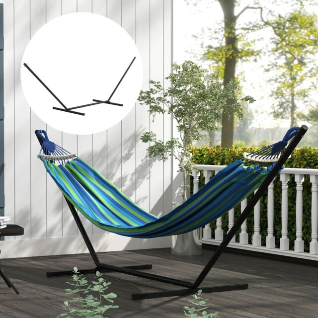OUTSUNNY 3.6m Long Metal Hammock Stand Frame Replacement Garden Outdoor Patio in Black - image 1