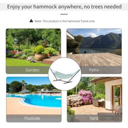 OUTSUNNY 3.6m Long Metal Hammock Stand Frame Replacement Garden Outdoor Patio in Black - thumbnail 4