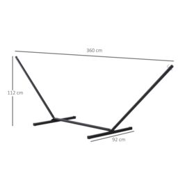 OUTSUNNY 3.6m Long Metal Hammock Stand Frame Replacement Garden Outdoor Patio in Black - thumbnail 3