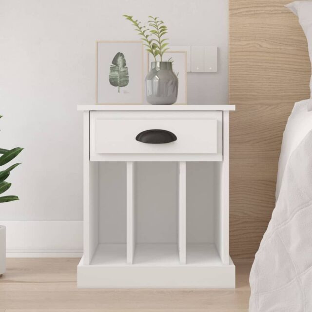 Berkfield Home Bedside Cabinet White 43x36x50 cm - Size: 43 x 36 x 50 cm - image 1