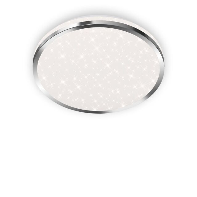 BRILONER Chrome IP44 12W With Star Effect Bathroom LED Ceiling Light in Silver - image 1