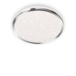 BRILONER Chrome IP44 12W With Star Effect Bathroom LED Ceiling Light in Silver