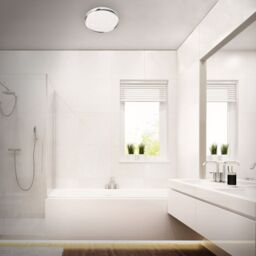 BRILONER Chrome IP44 12W With Star Effect Bathroom LED Ceiling Light in Silver - thumbnail 8