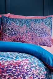 Catherine Lansfield 'Satin Animal Print' Duvet Cover Set in Teal - Size: Double - thumbnail 2