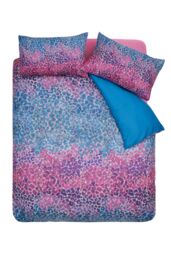 Catherine Lansfield 'Satin Animal Print' Duvet Cover Set in Teal - Size: Double - thumbnail 4
