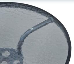 Marco Paul 60cm Round Glass Top Garden Table in Black - thumbnail 4