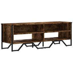 Berkfield Home TV Cabinet Smoked Oak 122x34x41 cm Engineered Wood in Brown - Size: 122 x 34 x 41 cm - thumbnail 3