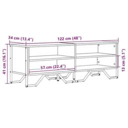 Berkfield Home TV Cabinet Smoked Oak 122x34x41 cm Engineered Wood in Brown - Size: 122 x 34 x 41 cm - thumbnail 9
