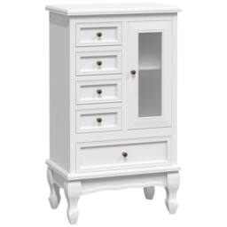 Berkfield Home White Cabinet with 5 Drawers 2 Shelves White - thumbnail 3