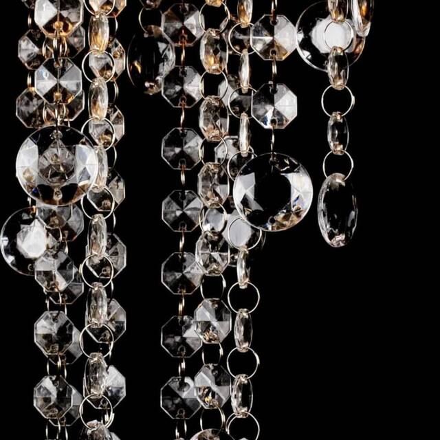 Berkfield Home Beautiful White Metal Ceiling Lamp with Crystal Beads in Silver - image 1