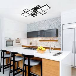 NIVOR Dimmable 95W 4-Squares Black Acrylic LED Ceiling Light with Remote - thumbnail 5
