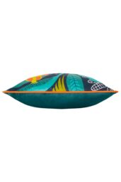 Kate Merritt Lion Piped Velvet Polyester Filled Cushion - Size: 43 cm x 43 cm - thumbnail 3