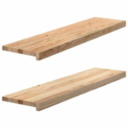 Berkfield Home Window Sills 2 pcs¬†Untreated 100x25x2 cm Solid Wood Oak in Brown - Size: Medium