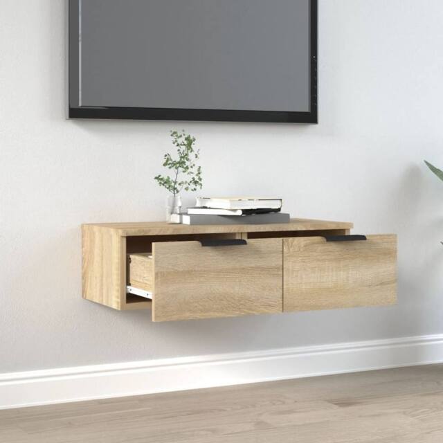 Berkfield Home Wall Cabinet Sonoma Oak 68x30x20 cm Engineered Wood in Light Brown - Size: 68 x 30 x 20 cm - image 1
