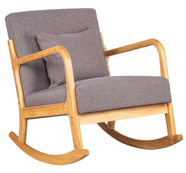 Nordlys Rocking Chair Scandinavian Rocking Chair Fabric in Grey - image 1
