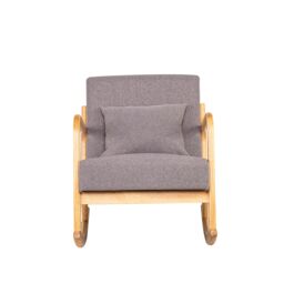 Nordlys Rocking Chair Scandinavian Rocking Chair Fabric in Grey - thumbnail 6