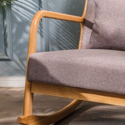 Nordlys Rocking Chair Scandinavian Rocking Chair Fabric in Grey - thumbnail 5