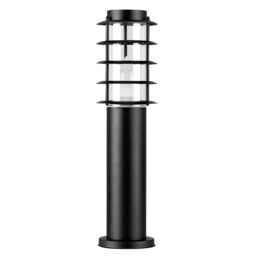 ValueLights Wharf Set of 2 Black Stainless Steel Outdoor 450mm Ground Post Bollard Lights - thumbnail 5