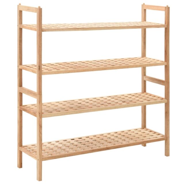 Berkfield Home Shoe Rack Solid Walnut Wood 69x26x81 cm in Beige - Size: 69 x 26 x 81 cm - image 1