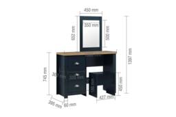 Birlea Highgate Dressing Table With Stool & Mirror Navy Blue - thumbnail 5
