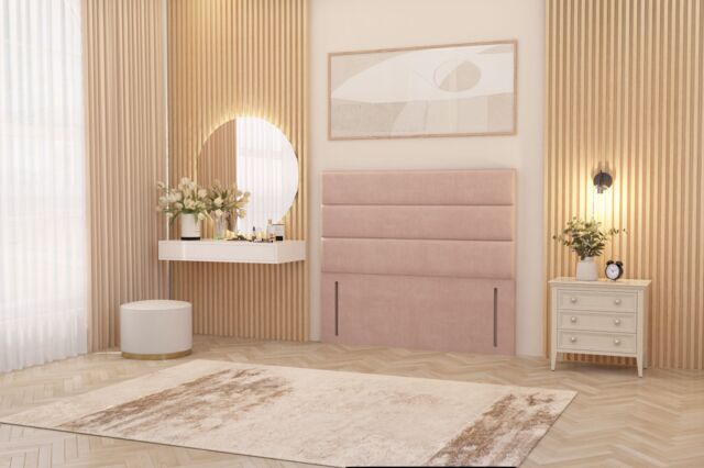 "Somnior Chambery 54"" Floor Standing Divan Headboard Upholstered Plush Velvet in Pink - Size: King" - image 1