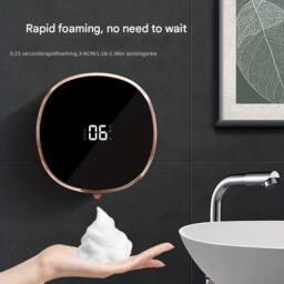 NESTLUNE Automatic Soap Dispenser Wall Mounting w/Sensor, Electric Plastic Soap in Black