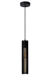 Lucide 'LIONEL' Dimmable Adjustable Height Stylish Indoor Pendant Light 1xE27 in Black - thumbnail 2