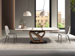 Angel Cerda Light Grey Leatherette Dining Chair - Black Stainless - thumbnail 4