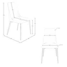 Angel Cerda Light Grey Leatherette Dining Chair - Black Stainless - thumbnail 8