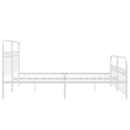 Berkfield Home Metal Bed Frame without Mattress with Footboard White 183x213cm - Size: 183x213 cm - thumbnail 5