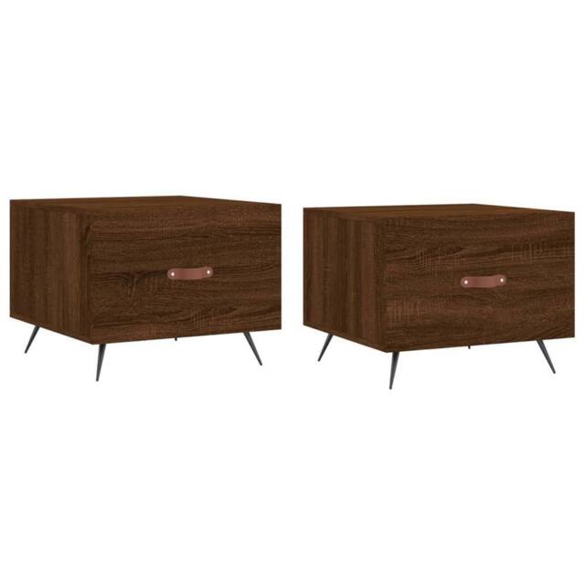 Berkfield Home Coffee Tables 2 pcs Brown Oak 50x50x40 cm Engineered Wood - Size: 50 x 50 x 40 cm - image 1