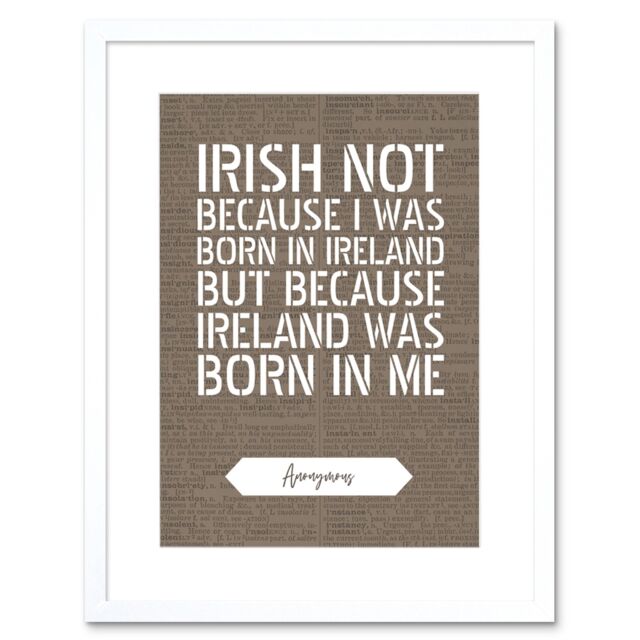 "Artery8 Wall Art Print Dictionary Page Quote St Patricks Day Ireland Irish Artwork Framed 9X7 Inch in White - Size: W7"" x H9""" - image 1
