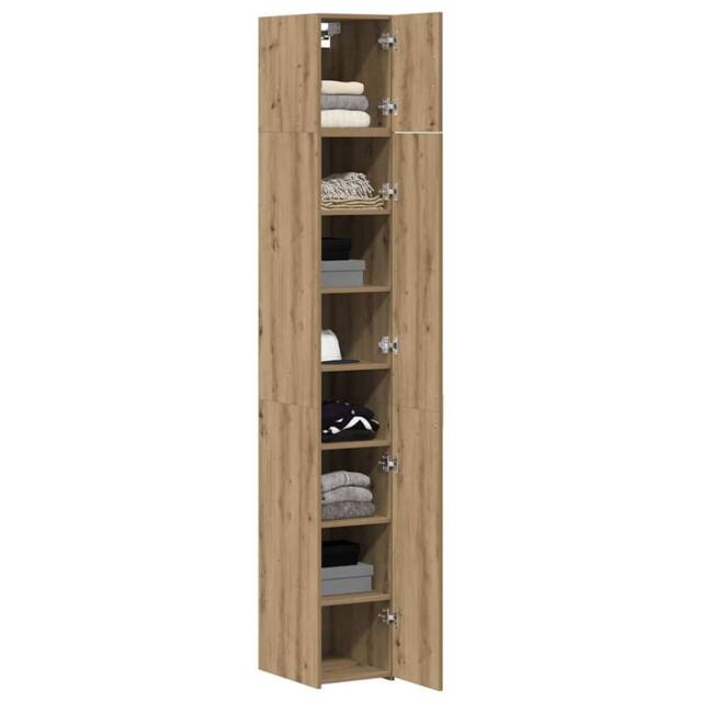 Berkfield Home Slim Storage Cabinet Artisan Oak 30x42.5x225 cm Engineered Wood in Brown - image 1