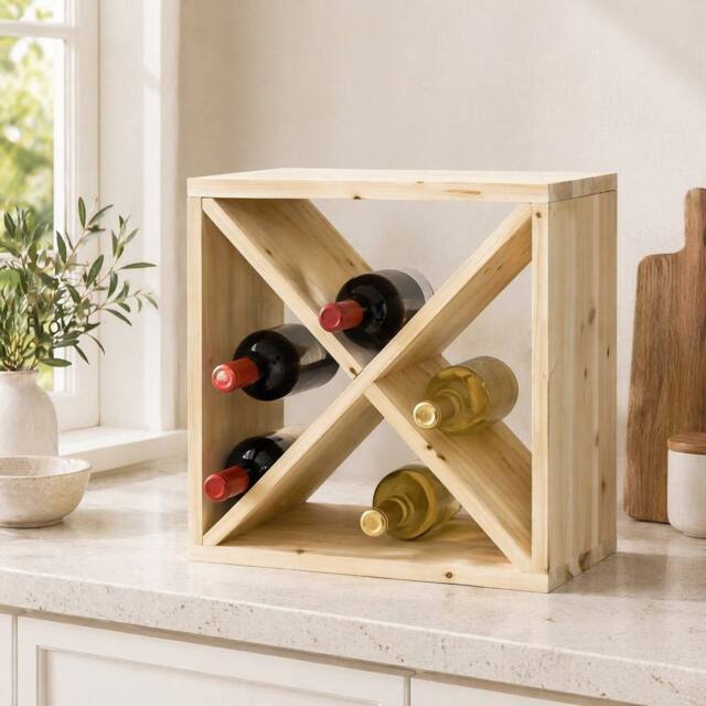 STILVORA Wine Rack for 24 Bottles with Space-Saving Design in Natural - image 1