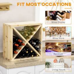 STILVORA Wine Rack for 24 Bottles with Space-Saving Design in Natural - thumbnail 7
