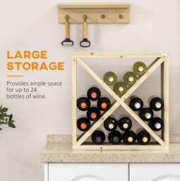 STILVORA Wine Rack for 24 Bottles with Space-Saving Design in Natural - thumbnail 5