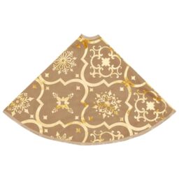 Berkfield Home Luxury Christmas Tree Skirt with Sock Yellow 90 cm Fabric - thumbnail 5