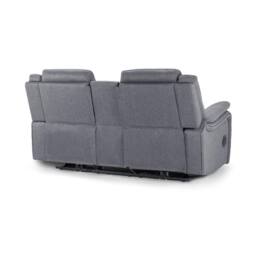 Furnishings For Less UK Orlando Grey Fabric 3 + 2 Electric Reclining Sofa Suite USB Charging - thumbnail 3