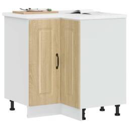 Berkfield Home Kitchen Corner Base Cabinet Kalmar Sonoma Oak Engineered Wood in Brown - thumbnail 1