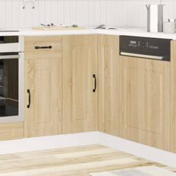 Berkfield Home Kitchen Corner Base Cabinet Kalmar Sonoma Oak Engineered Wood in Brown - thumbnail 3