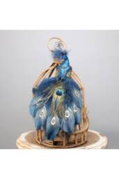 KDMD Blue Peacock with clip Christmas Ornament - thumbnail 2