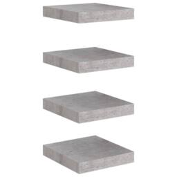 Berkfield Home Durable Floating Wall Shelves 4 pcs Concrete Grey 23x23.5x3.8 cm MDF - thumbnail 3
